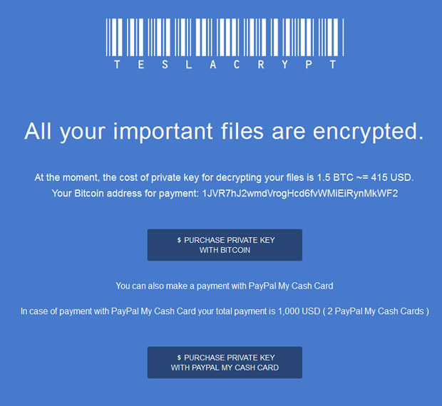 New TeslaCrypt Ransomware Version Released, Aimed at Gamers