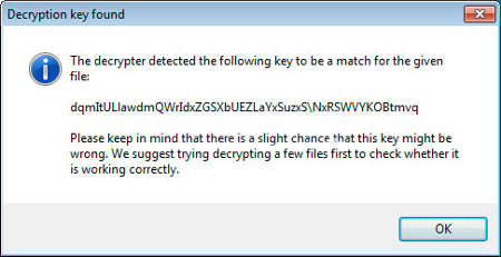 decryption key found