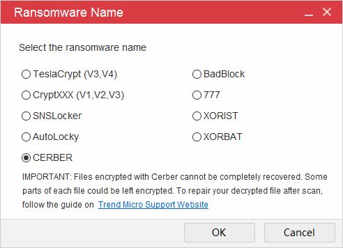 select cerber ransomware