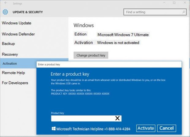 windows activation scam