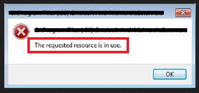 Remove “The requested resource is in use”