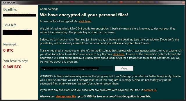 Remove Thunder Crypt Ransomware