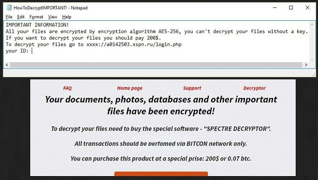 Remove Spectre Ransomware